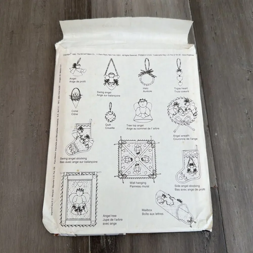 Vintage 1993 McCall’s Crafts Christmas Angels Ornaments Decorating pattern 6641